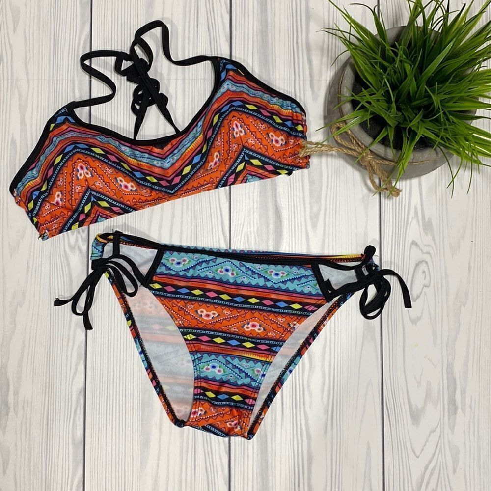 Aztec Style Print Bikini Swimwear Size Small